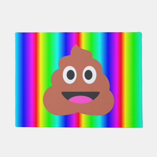 虹のウンチ絵文字ドアマット ドアマット (正面)