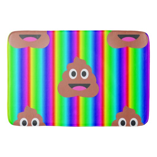 虹のウンチ絵文字バスマット浴場 バスマット (正面)
