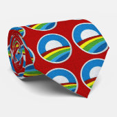 虹のオバマの円のデザイン ネクタイ (ロール)