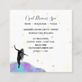 *～*虹のオパール女神天空神秘的青 スクエア名刺 (裏面)