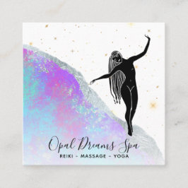 *~*虹のオパール女神天空神秘的青 スクエア名刺