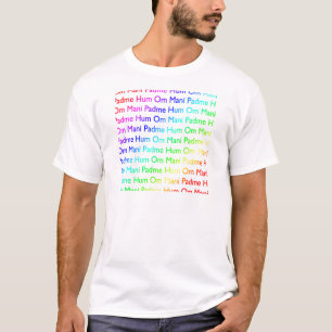 虹のオーム・マニ・パドメ・フム Tシャツ