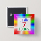 虹のカスタマイズ可能年齢 缶バッジ (正面&裏面)