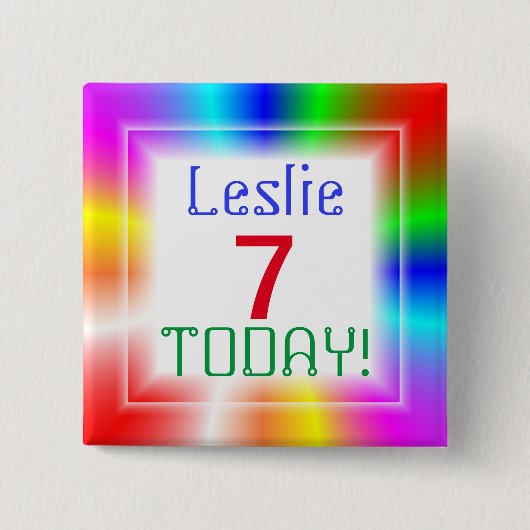 虹のカスタマイズ可能年齢 缶バッジ (正面)