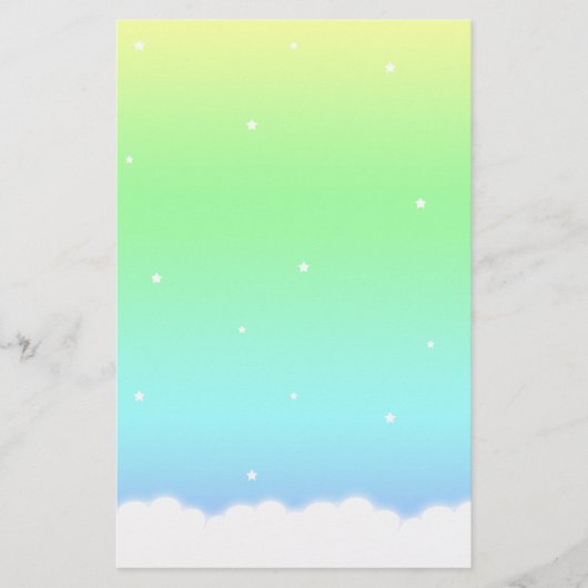 虹のカスタムの文房具の端 便箋 (正面)