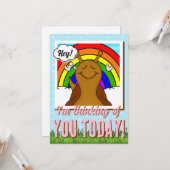 虹のカタツムリの味覚の日とかわいいカタツムリ | カード (正面/裏面インサイチュ)