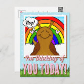 虹のカタツムリの味覚の日とかわいいカタツムリ | ポストカード (正面/裏面)