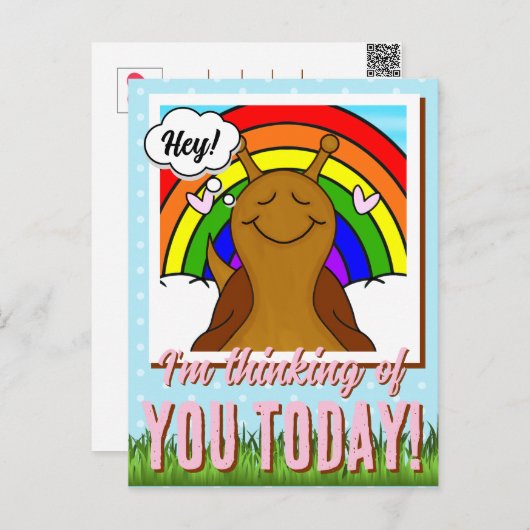 虹のカタツムリの味覚の日とかわいいカタツムリ | ポストカード (正面/裏面)