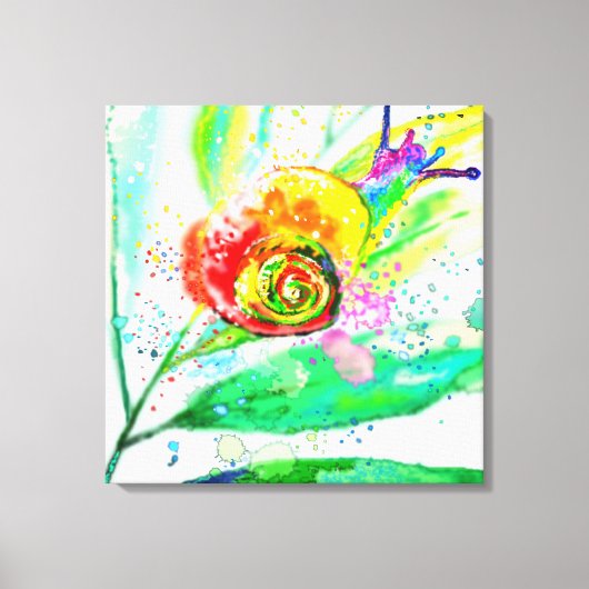 虹のカタツムリ キャンバスプリント - 絵画 (正面)