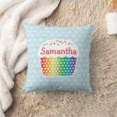 虹のカップケーキの枕 クッション (ブランケット)