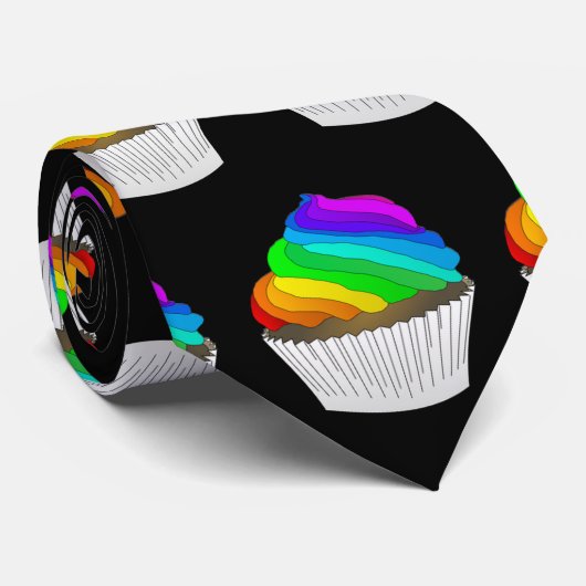 虹のカップケーキ ネクタイ (ロール)