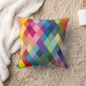 虹のカラフルで幾何学的な枕 クッション (ブランケット)