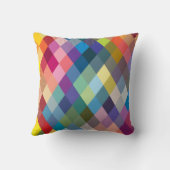 虹のカラフルで幾何学的な枕 クッション (裏面)