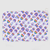 虹のカラフルアイコン ゴルフタオル (横)