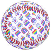 虹のカラフルアイコン ソフトボール (正面左)