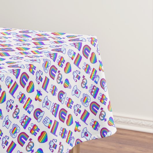 虹のカラフルアイコン テーブルクロス (インサイチュ)