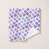 虹のカラフルアイコン バスタオルセット (ウォッシュタオル)