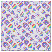 虹のカラフルアイコン ファブリック (クローズアップ)