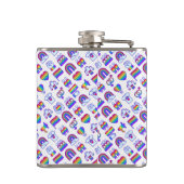 虹のカラフルアイコン フラスク (裏面)