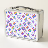 虹のカラフルアイコン メタルランチボックス (裏面)