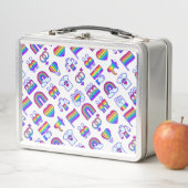 虹のカラフルアイコン メタルランチボックス (インサイチュ)