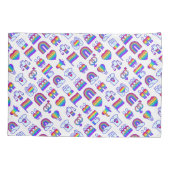 虹のカラフルアイコン 枕カバー (裏面-左)