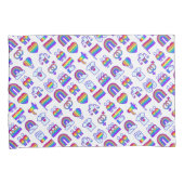 虹のカラフルアイコン 枕カバー (正面右)