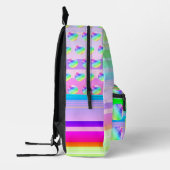 虹のカラフルストライプとドット プリントバックパック (左)