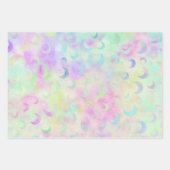 虹のカラフルホログラフィックカワイイ ラッピングペーパーシート (正面)