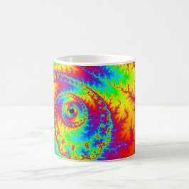 虹のカラフル渦巻きフラクタル コーヒーマグカップ