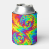 虹のカラフル渦巻きフラクタル 缶クーラー (缶正面)