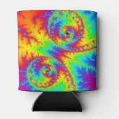 虹のカラフル渦巻きフラクタル 缶クーラー (裏面)