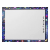 虹のカラフル花火、夜空、お祝い ノートパッド (正面)