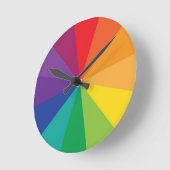 虹のカラーホイールの芸術家 ラウンド壁時計 (傾斜)