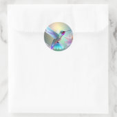 虹のガラスのハミングバード ラウンドシール (バッグ)