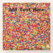 虹のキャンディの散水 ガラスコースター (正面)