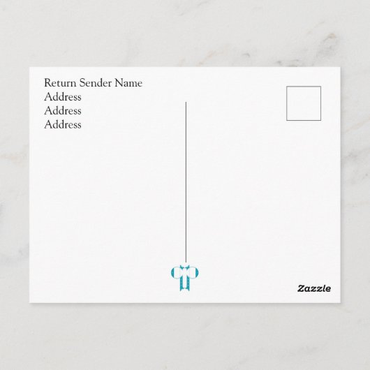 虹のキリンがテーマの誕生日パーティー ポストカード (裏面)