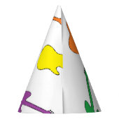 虹のギターのパーティーの帽子 パーティーハット (裏面)