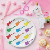 虹のギターの紙皿 ペーパープレート (パーティー)