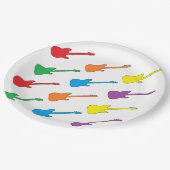 虹のギターの紙皿 ペーパープレート (アングル)