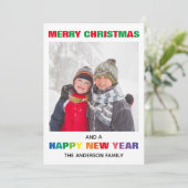 虹のクリスマスカード - 楽しいクリスマスの写真 招待状 (スタンド正面)