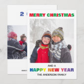 虹のクリスマスカード - 楽しいクリスマスの写真 招待状 (正面/裏面)