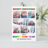 虹のクリスマスコラージュ 3x5 クリスマスカード 招待状 (スタンド正面)