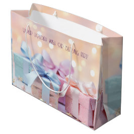 虹のクリスマスプレゼントを作成 ラージペーパーバッグ