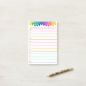 虹のクレヨン·トゥ·ド·リスト ポストイット (デスク上)