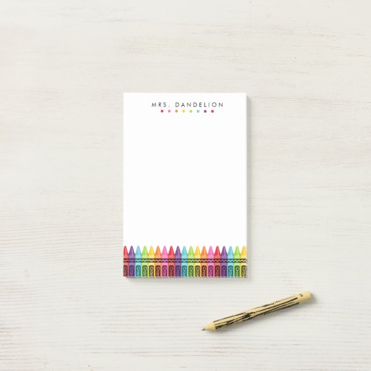 虹のクレヨン | 幼稚園の先生 ポストイット (デスク上)