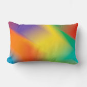 虹のグラデーションのパターン – 抽象芸術 ランバークッション (正面)