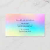 虹のグラデーションのロゴ 名刺 (裏面)