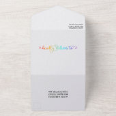 虹のグラデーションの台本の愛は愛結婚の オールインワン招待状 (外側)