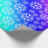 虹のグラデーションの白い雪片パターン ラッピングペーパー (角)